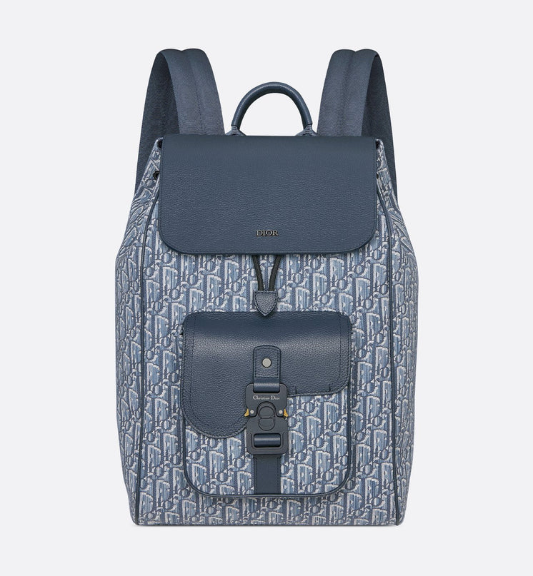 Sac à dos à rabat Saddle - Dior - Bleu jeans