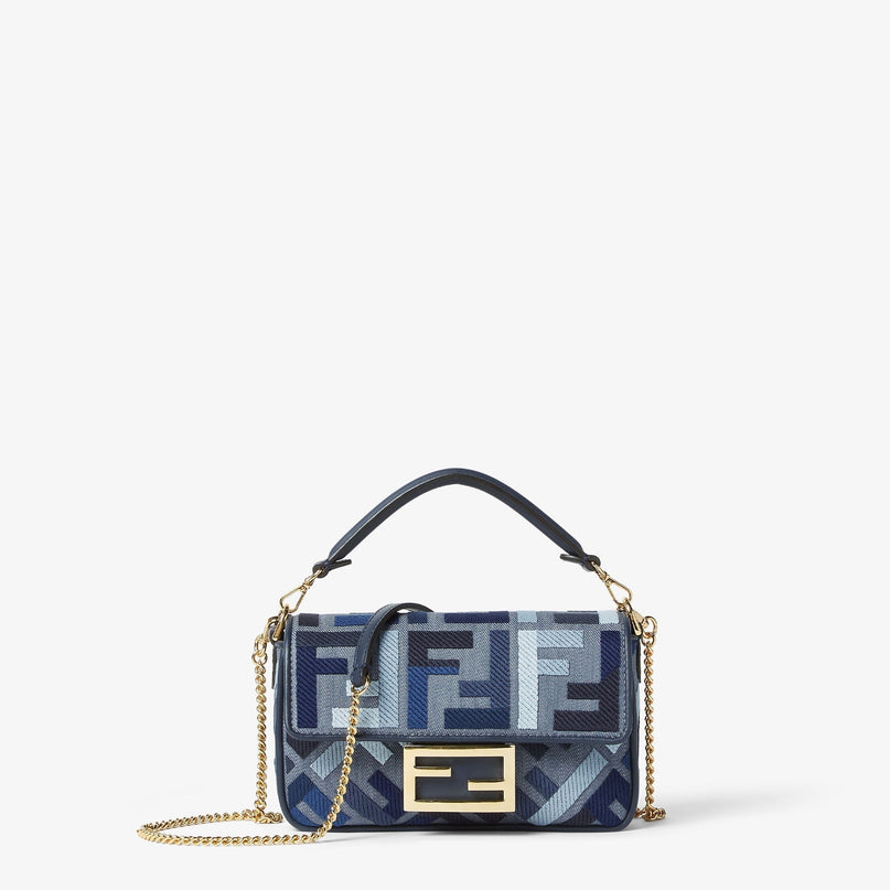 Sac Fendi Baguette Mini - Bleu
