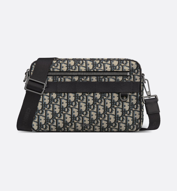 Sac bandoulière Maxi Safari Dior - Noir Beige