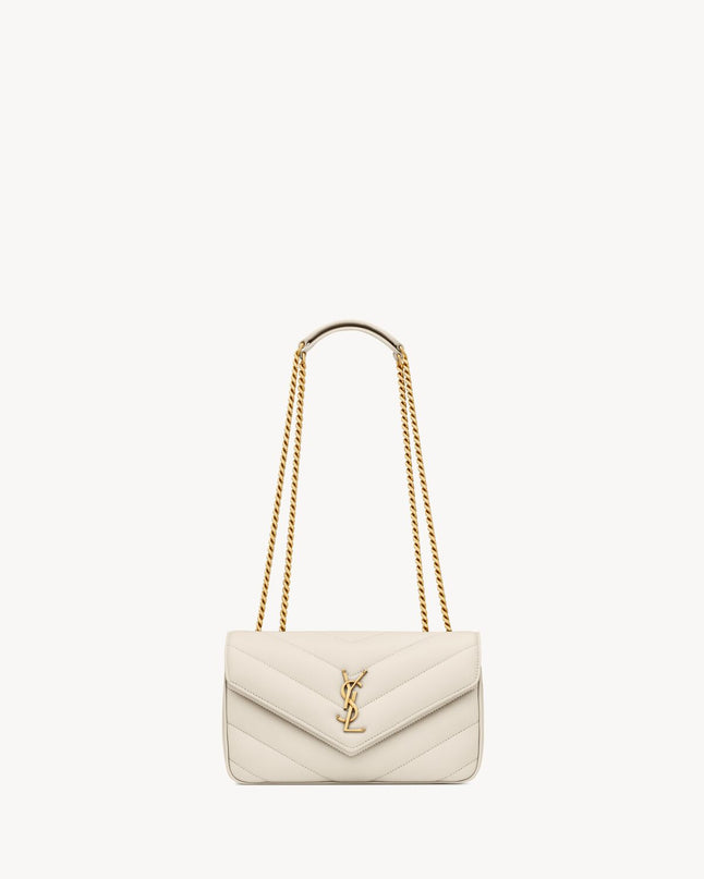 LOULOU SMALL EN CUIR MATELASSÉ  - YSL - Blanc