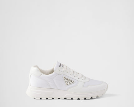 Basket Prada Blanc en cuir brossé