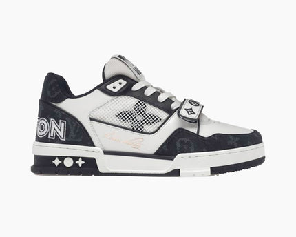 Sneaker LV Trainer Velcro Strap Monogram Denim Black White