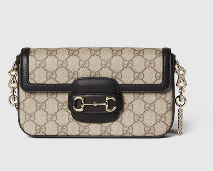 Sac à épaule Gucci Horsebit 1955 Soft petit format  - Noir