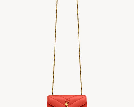 LOULOU MINI EN CUIR D'AGNEAU  - YSL - Rouge