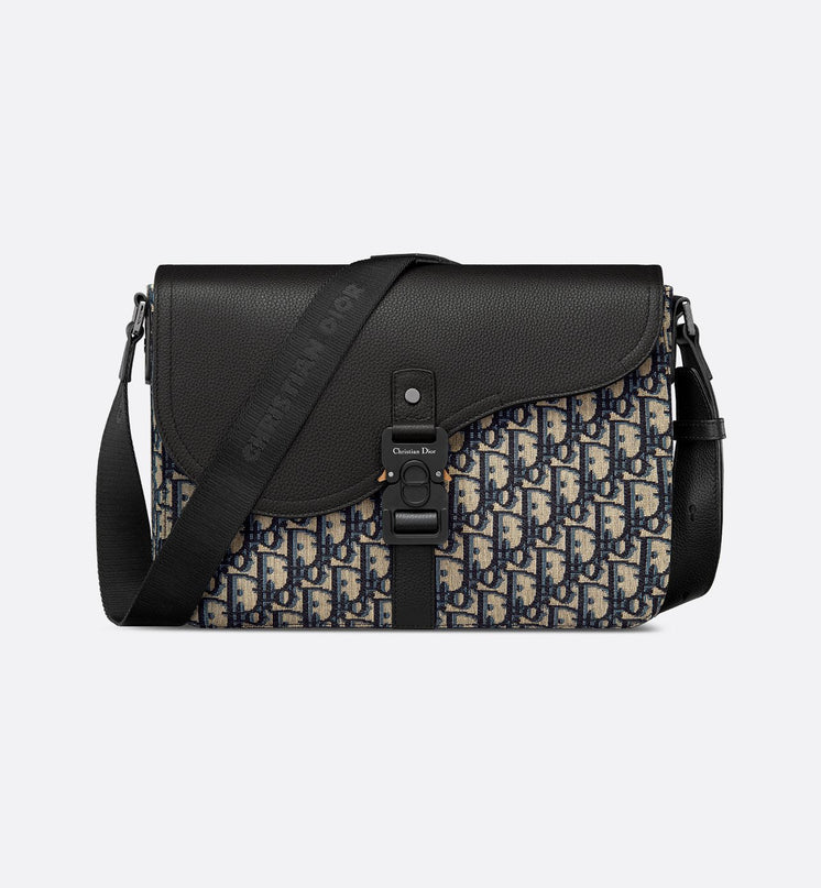 Sac Messenger à rabat Saddle Medium Dior - Beige Noir