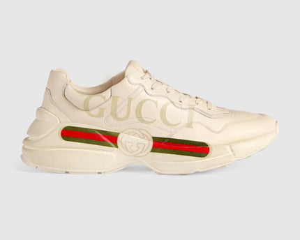 BASKETS EN CUIR RHYTON GUCCI - BEIGE