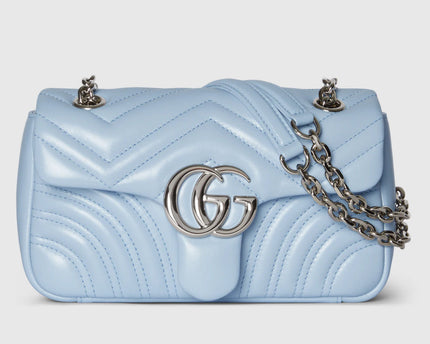 Sac à épaule GG Marmont petit format - Bleu ciel