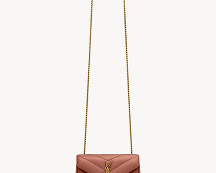 LOULOU MINI EN CUIR D'AGNEAU  - YSL - Rouge bordeau