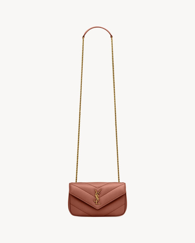 LOULOU MINI EN CUIR D'AGNEAU  - YSL - Rouge bordeau
