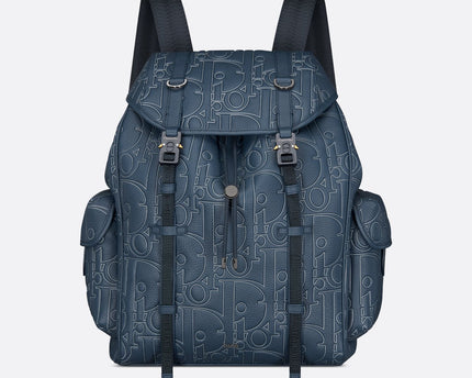 Sac à dos à rabat Dior Hit The Road - Bleu nuit
