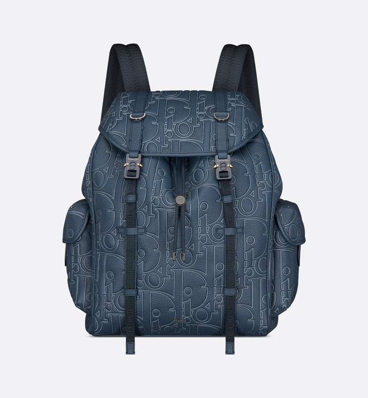 Sac à dos à rabat Dior Hit The Road - Bleu nuit