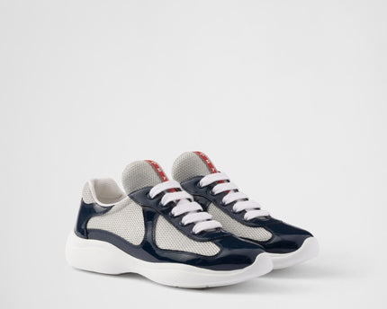 Baskets Prada America’s Cup en tissu Bike bleu roi