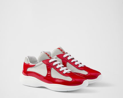 Baskets Prada America’s Cup en tissu Bike rouge