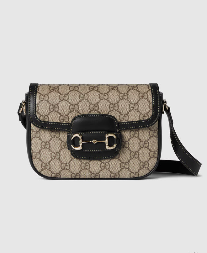 Sac à épaule Gucci Horsebit 1955 Soft petit format - Noir