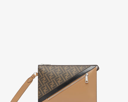 Pochette plate Fendi Diagonal - Beige