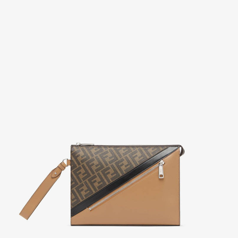Pochette plate Fendi Diagonal - Beige