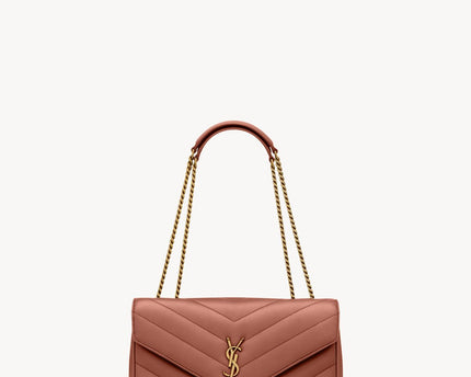 LOULOU MEDIUM EN CUIR MATELASSÉ  - YSL - Rouge lèvre