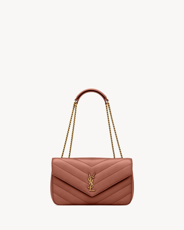 LOULOU MEDIUM EN CUIR MATELASSÉ  - YSL - Rouge lèvre