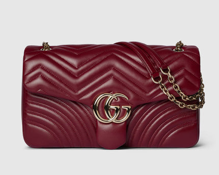 Sac à épaule grand format à motif GG Marmont - Rouge