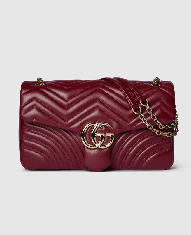 Sac à épaule grand format à motif GG Marmont - Rouge