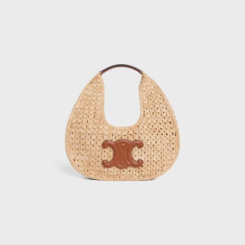 Celine - HOBO BAG IN Raffia and Calfskin