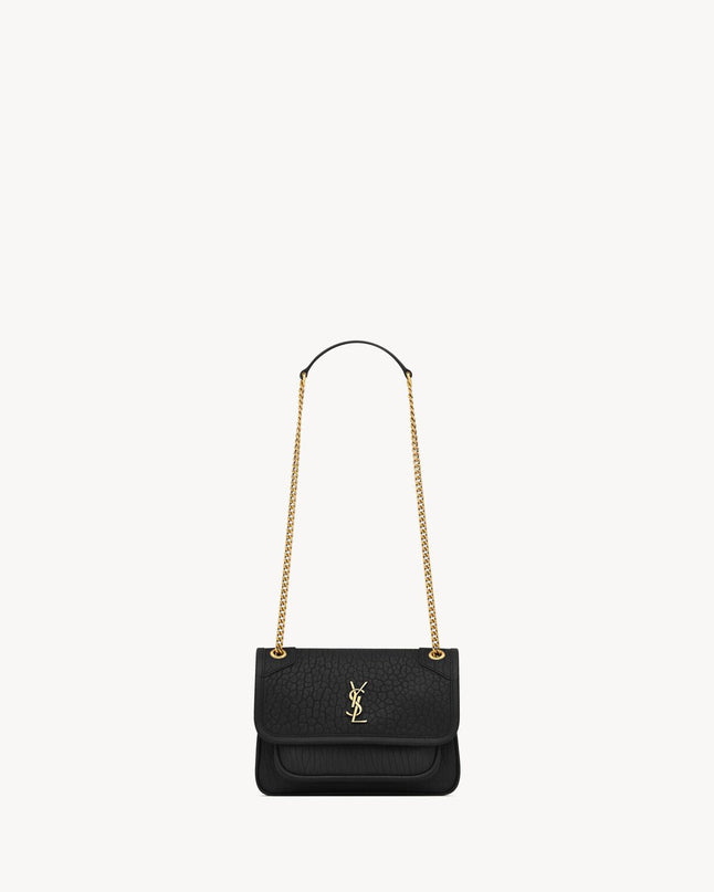 MINI NIKI EN CUIR D'AGNEAU GRAINÉ - YSL - Noir