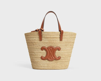 Celine - Classic Panier petit modèle Souple Raphia et veau