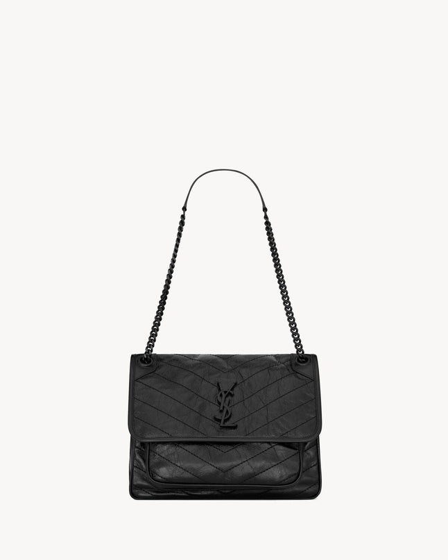 NIKI MEDIUM EN CUIR D’AGNEAU GRAINÉ  - YSL - Noir