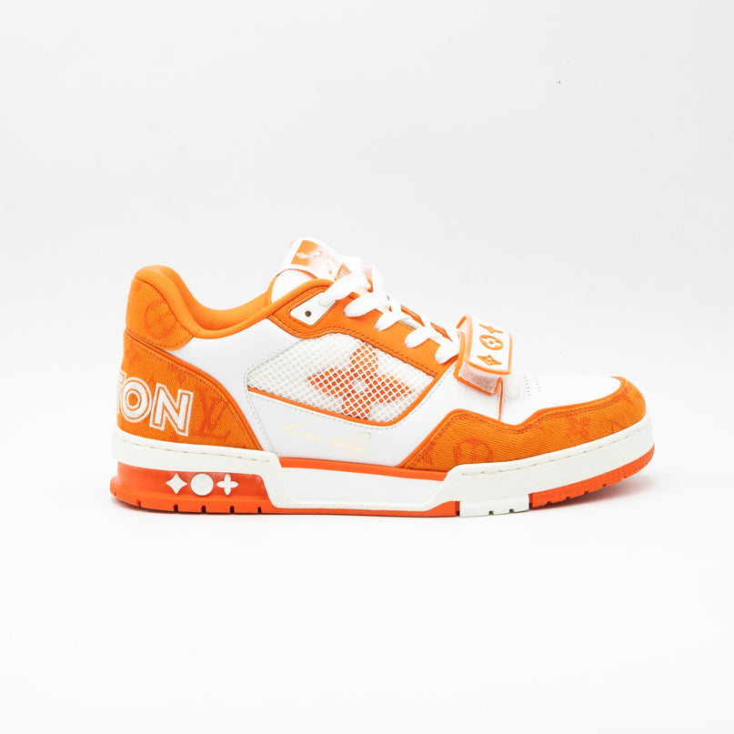 Sneaker LV Trainer Velcro Monogram Denim Orange