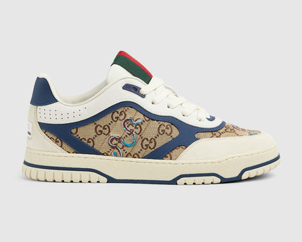 BASKETS GUCCI RE-WEB POUR HOMME - BLEU BLANC