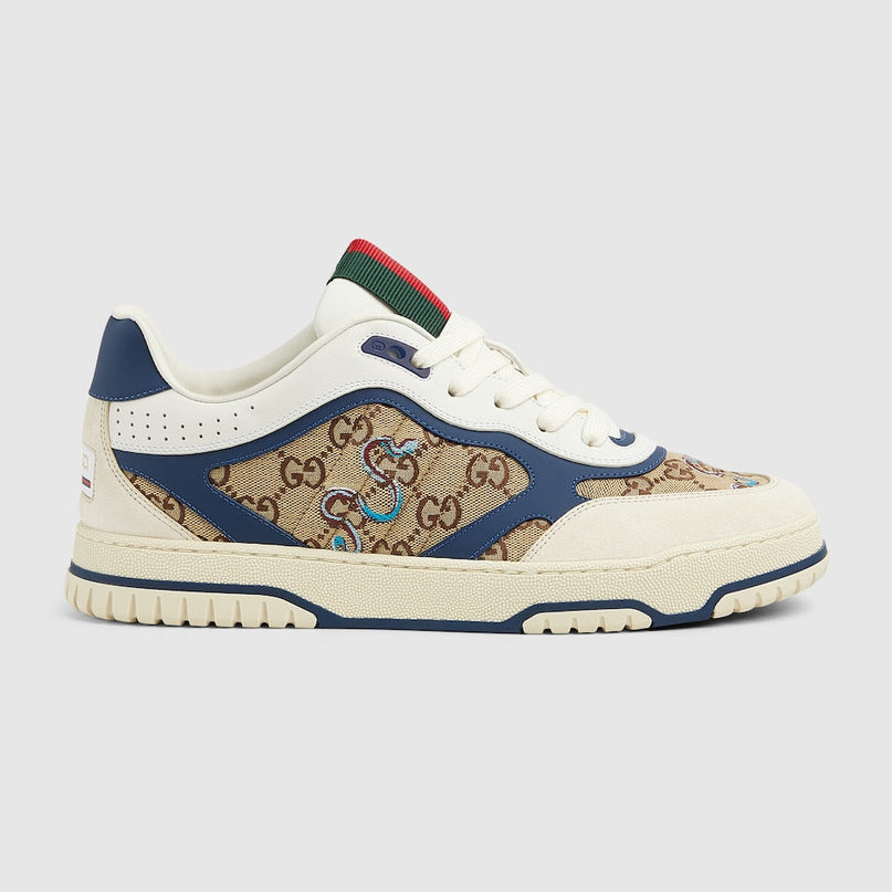 BASKETS GUCCI RE-WEB POUR HOMME - BLEU BLANC