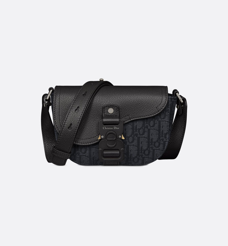 Mini sac Messenger Dior à rabat Saddle - Full Black