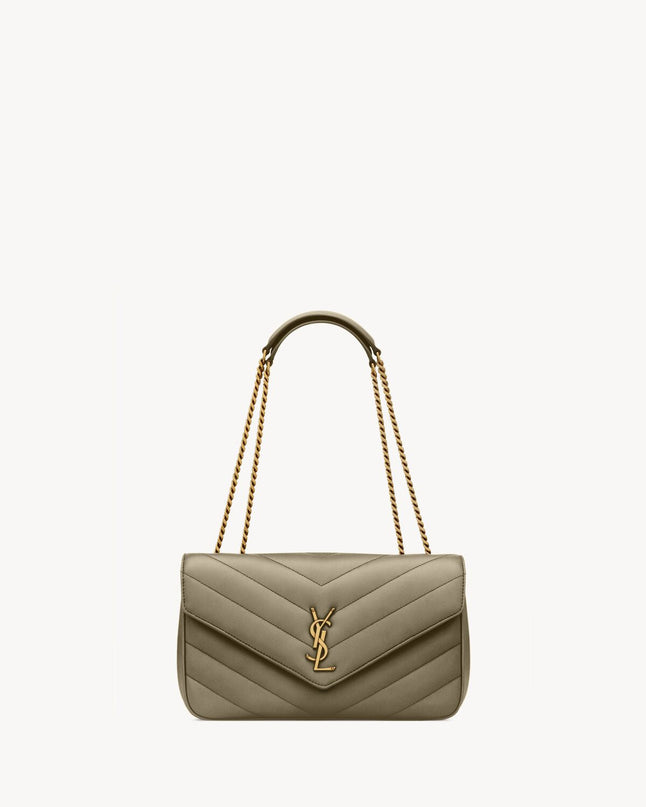 LOULOU MEDIUM EN CUIR MATELASSÉ  - YSL - Vert kaki