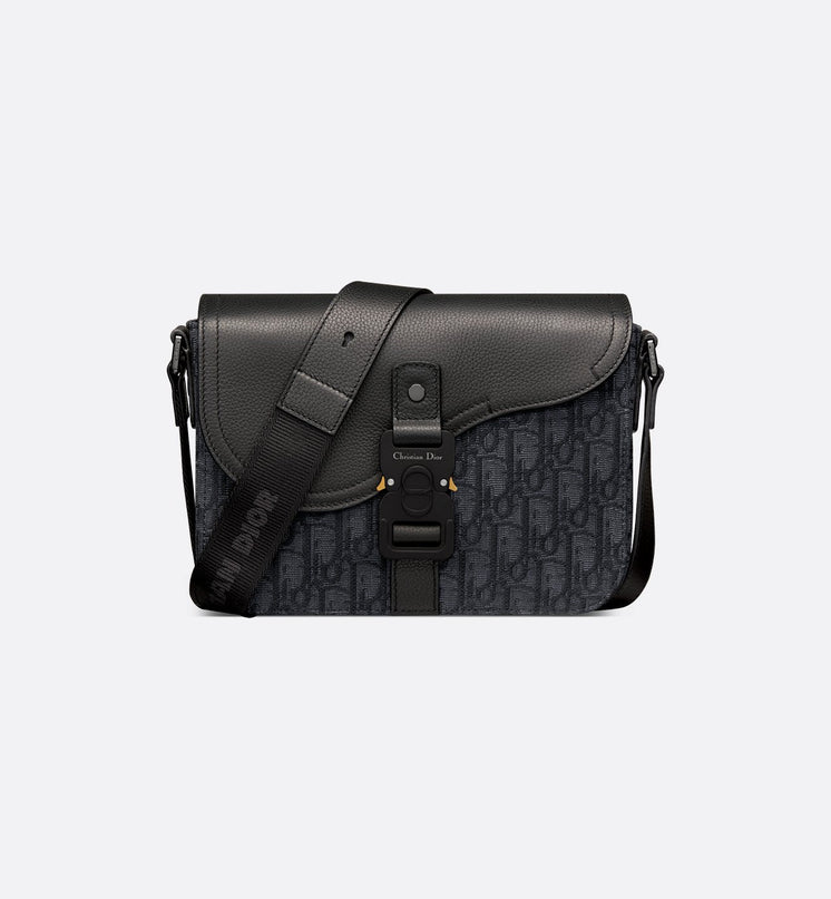 Sac Messenger à rabat Saddle Small Dior - Noir