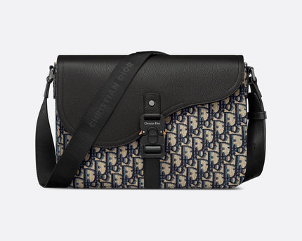 Sac Messenger à rabat Saddle - Dior - Motif blanc
