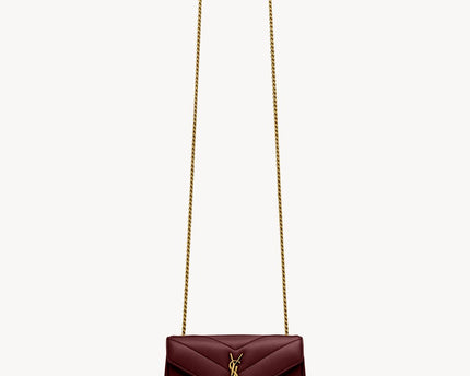 LOULOU MINI EN CUIR D'AGNEAU  - YSL - Rouge Pourpre