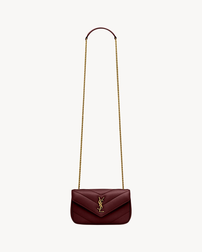 LOULOU MINI EN CUIR D'AGNEAU  - YSL - Rouge Pourpre