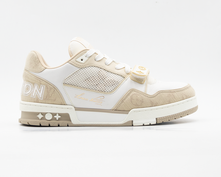 Sneaker LV Trainer Velcro Beige White