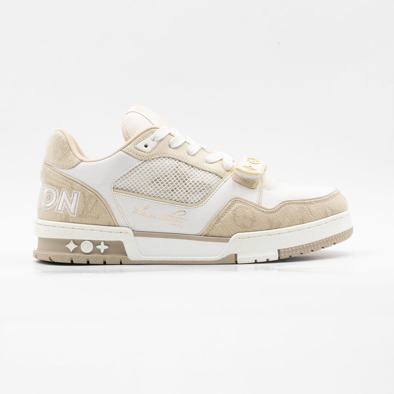 Sneaker LV Trainer Velcro Beige White