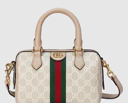 Sac Boston GG Ophidia petit format - Blanc