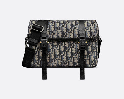 Sac Messenger à rabat Dior Hit The Road Noir et Beige