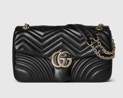 Sac à épaule grand format à motif GG Marmont - Noir
