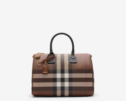 Sac bowling Check - BURBERRY - Marron