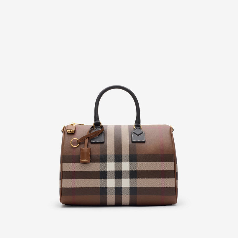 Sac bowling Check - BURBERRY - Marron
