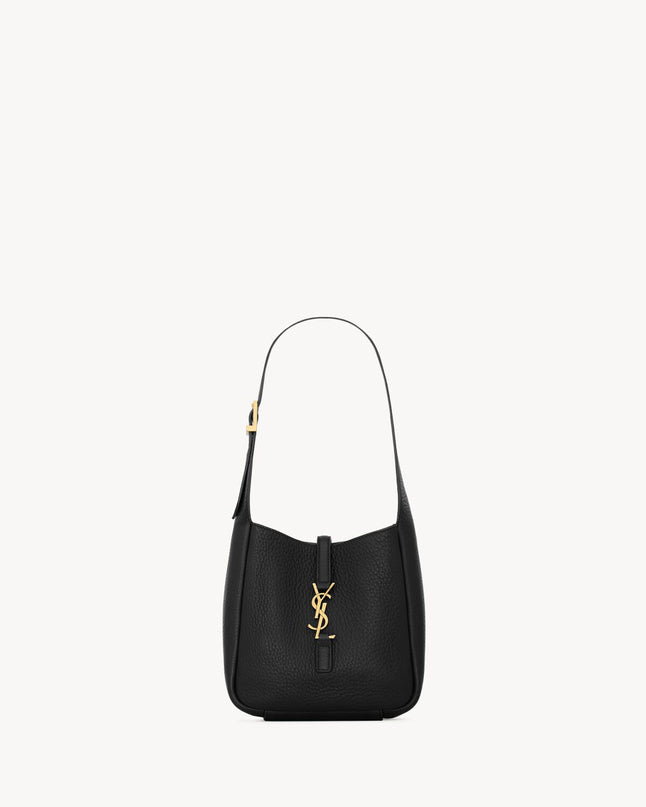 LE 5 A 7 BABY SOUPLE EN CUIR GRAINÉ  - YSL - Noir
