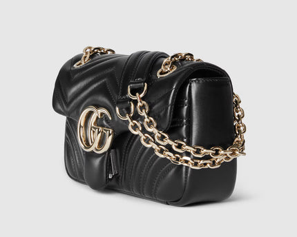 Sac à épaule GG Marmont petit format - Noir