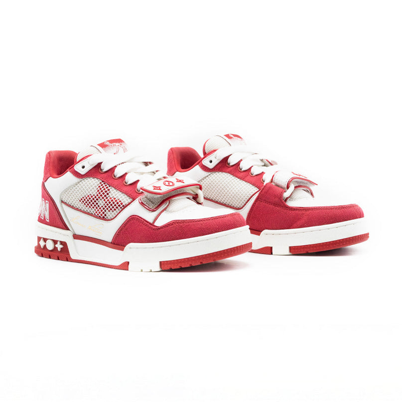 Sneaker LV Trainer Scratch Rouge