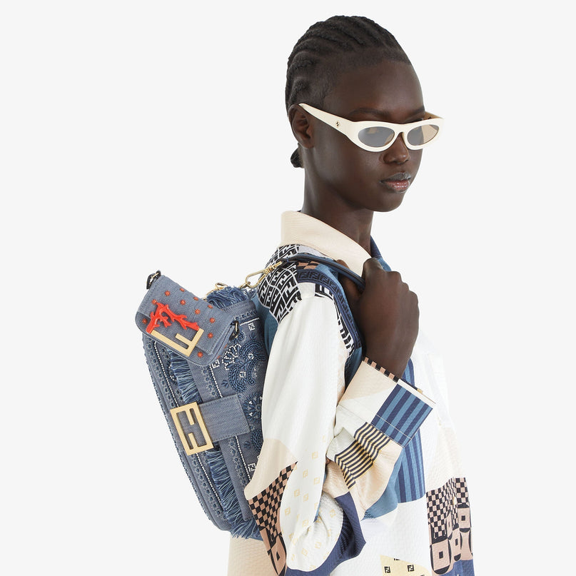 Sac Fendi Baguette - Bleu jeans