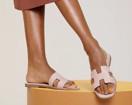 Hermes - Claquettes Rose porcelaine