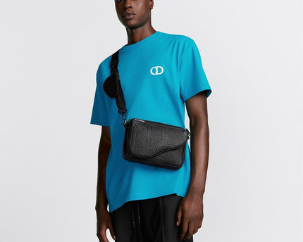 Triple Pouch Saddle Cuir Dior - Noir